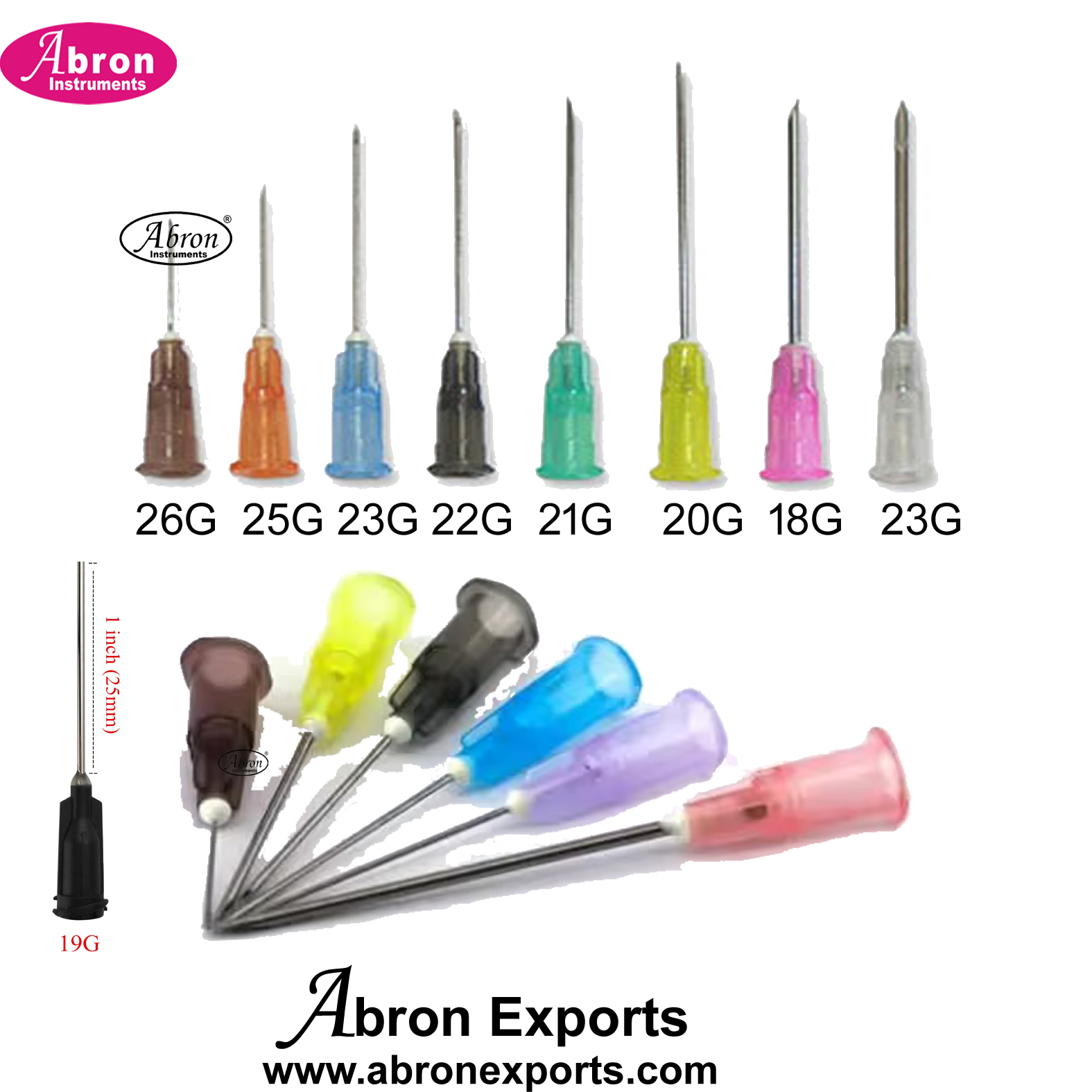 Syringe Needles Syring Pack of 100 no Any no Say 18G 19G 22G 21G 23G 24G one 100pc Type Disposable  Only For Demo Not For Medical Use  Abron ABM-2375N
